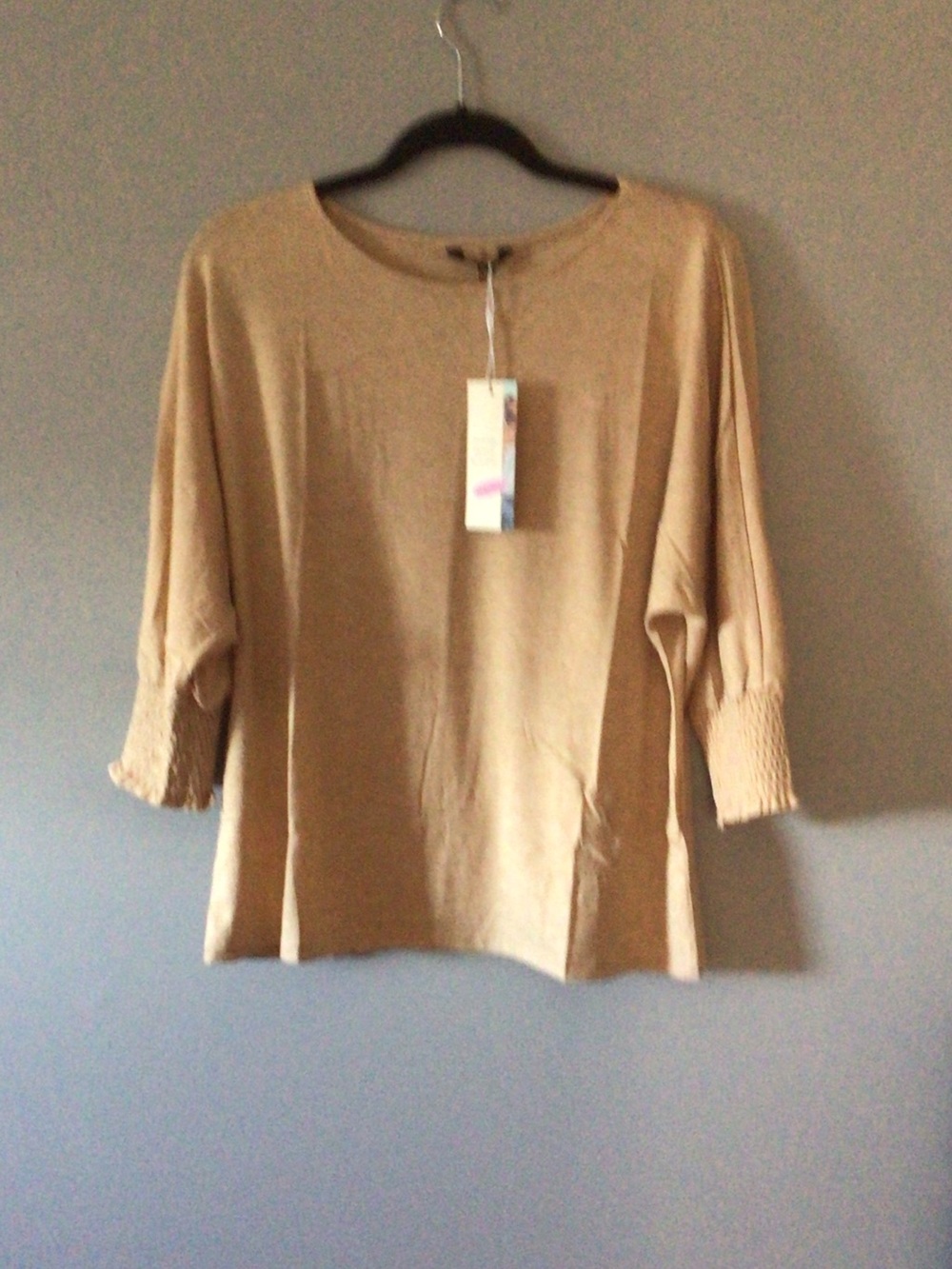 Beige Lightweight Pullover Top
